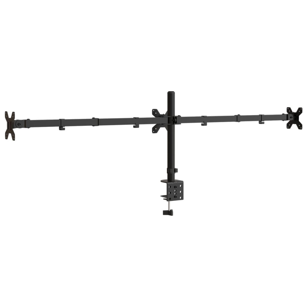 vidaXL Support de moniteur triple noir acier VESA 75/100 mm