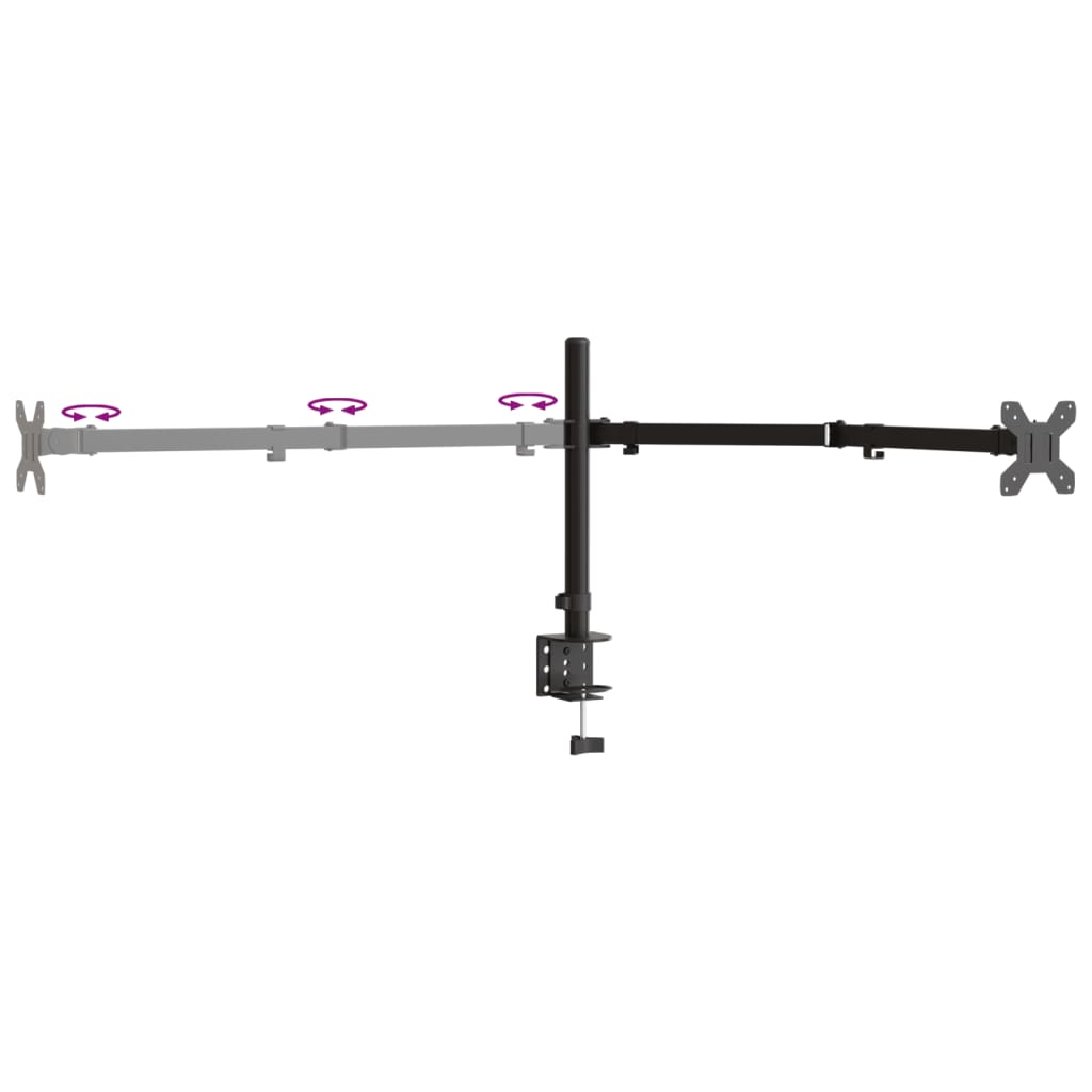 vidaXL Support de moniteur triple noir acier VESA 75/100 mm