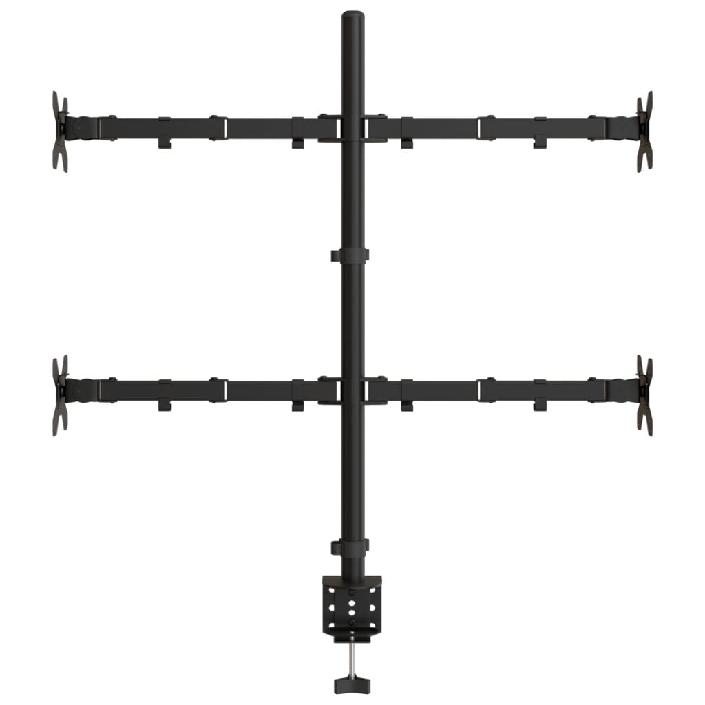 vidaXL Support de moniteur noir acier VESA 75/100 mm