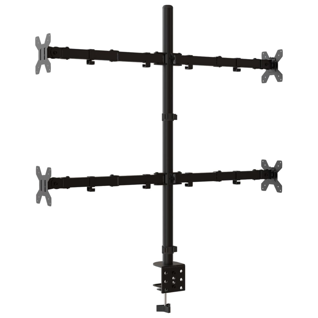 vidaXL Support de moniteur noir acier VESA 75/100 mm
