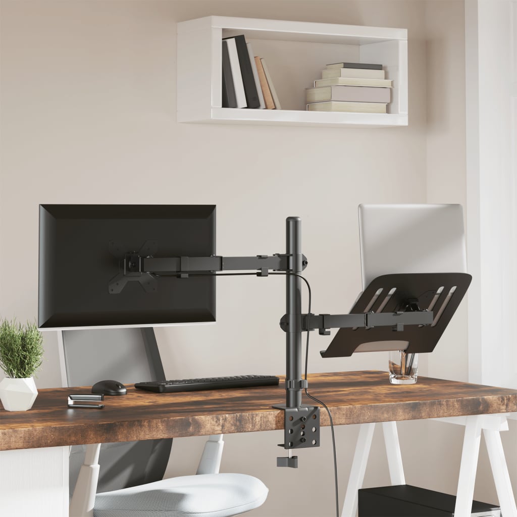 vidaXL Support de moniteur noir acier VESA 75/100 mm