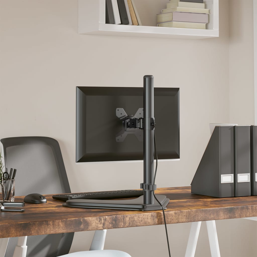 vidaXL Support de moniteur noir acier VESA 75/100 mm