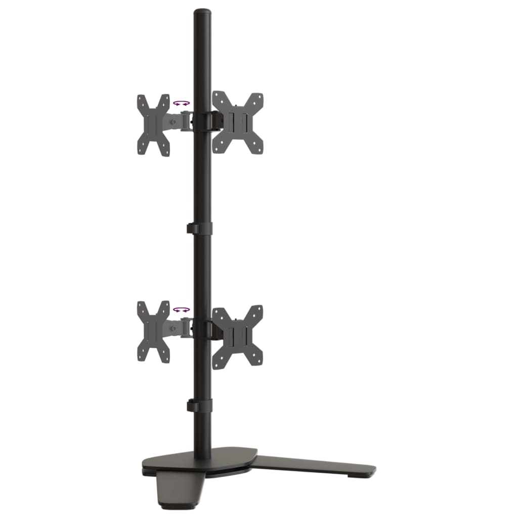 vidaXL Support de moniteur double noir acier VESA 75/100 mm