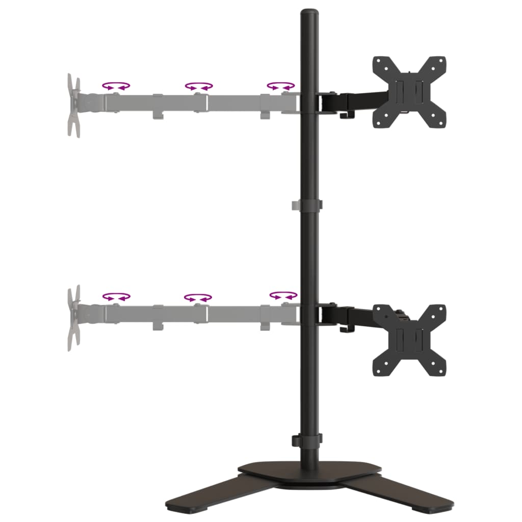 vidaXL Support de moniteur noir acier VESA 75/100 mm