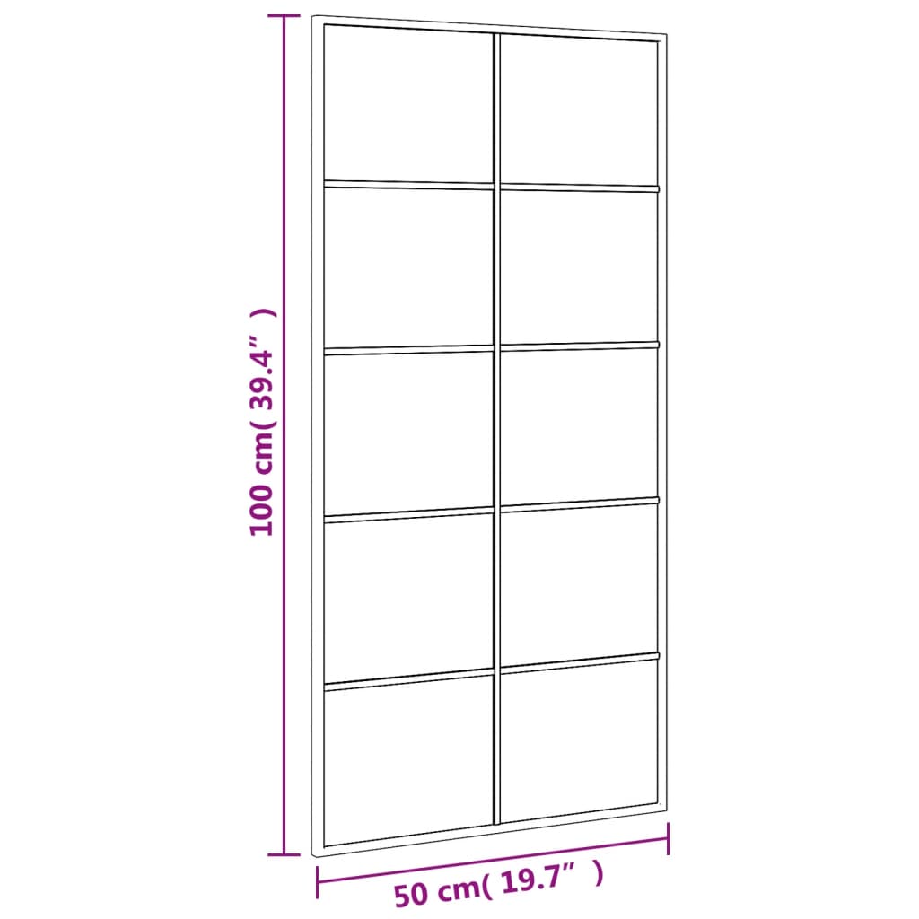 vidaXL Miroir mural noir 50x100 cm rectangulaire fer