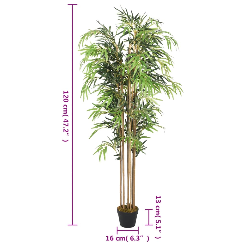 vidaXL Bambou artificiel 730 feuilles 120 cm vert