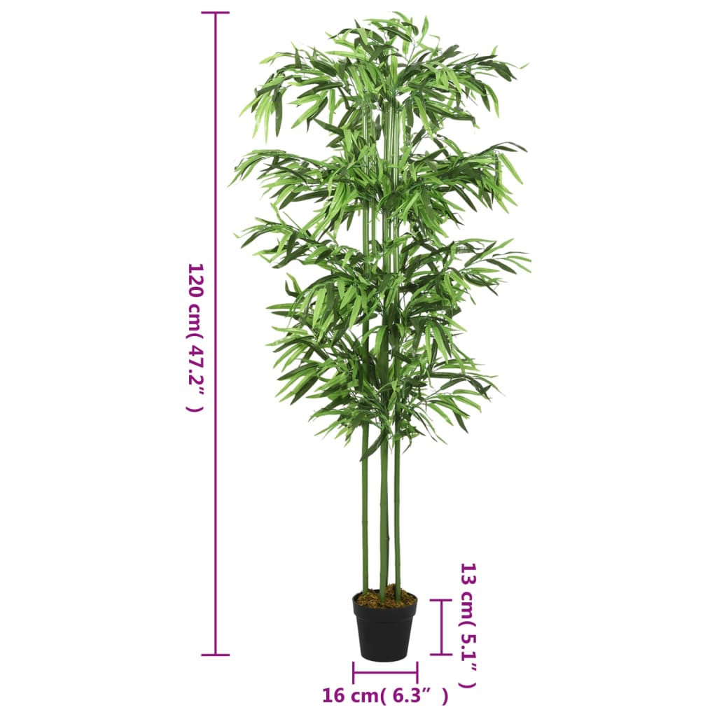 vidaXL Bambou artificiel 384 feuilles 120 cm vert