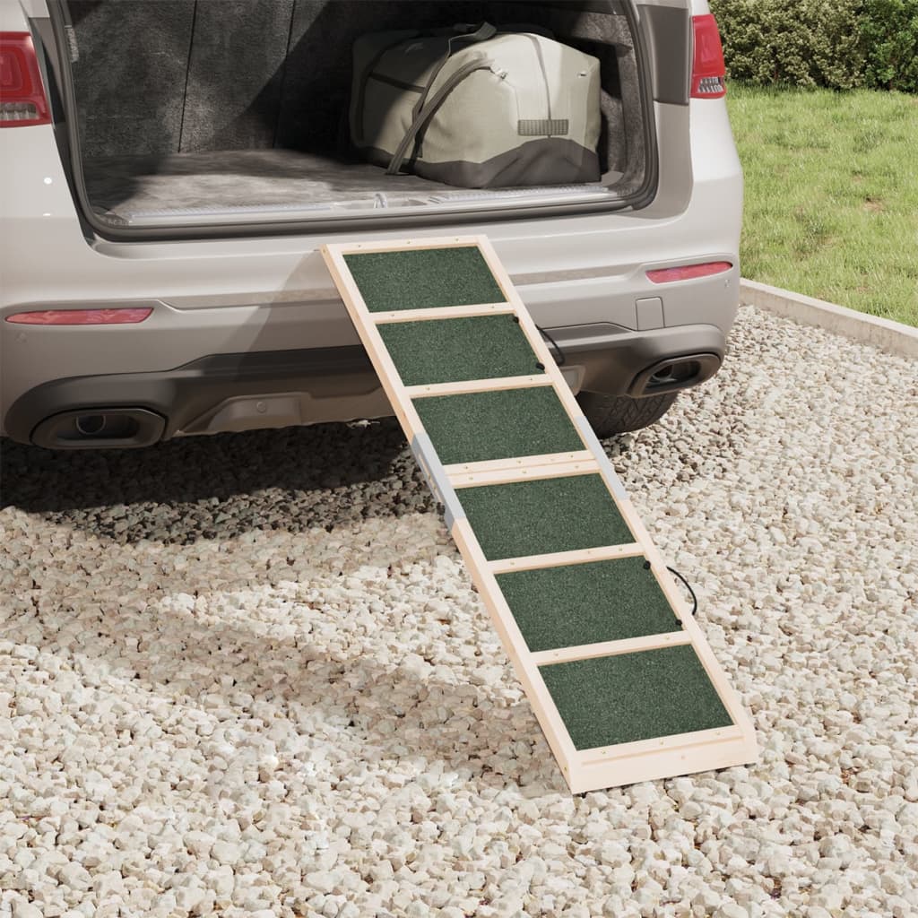 vidaXL Rampe pour chiens vert 120x30 cm bois de sapin solide