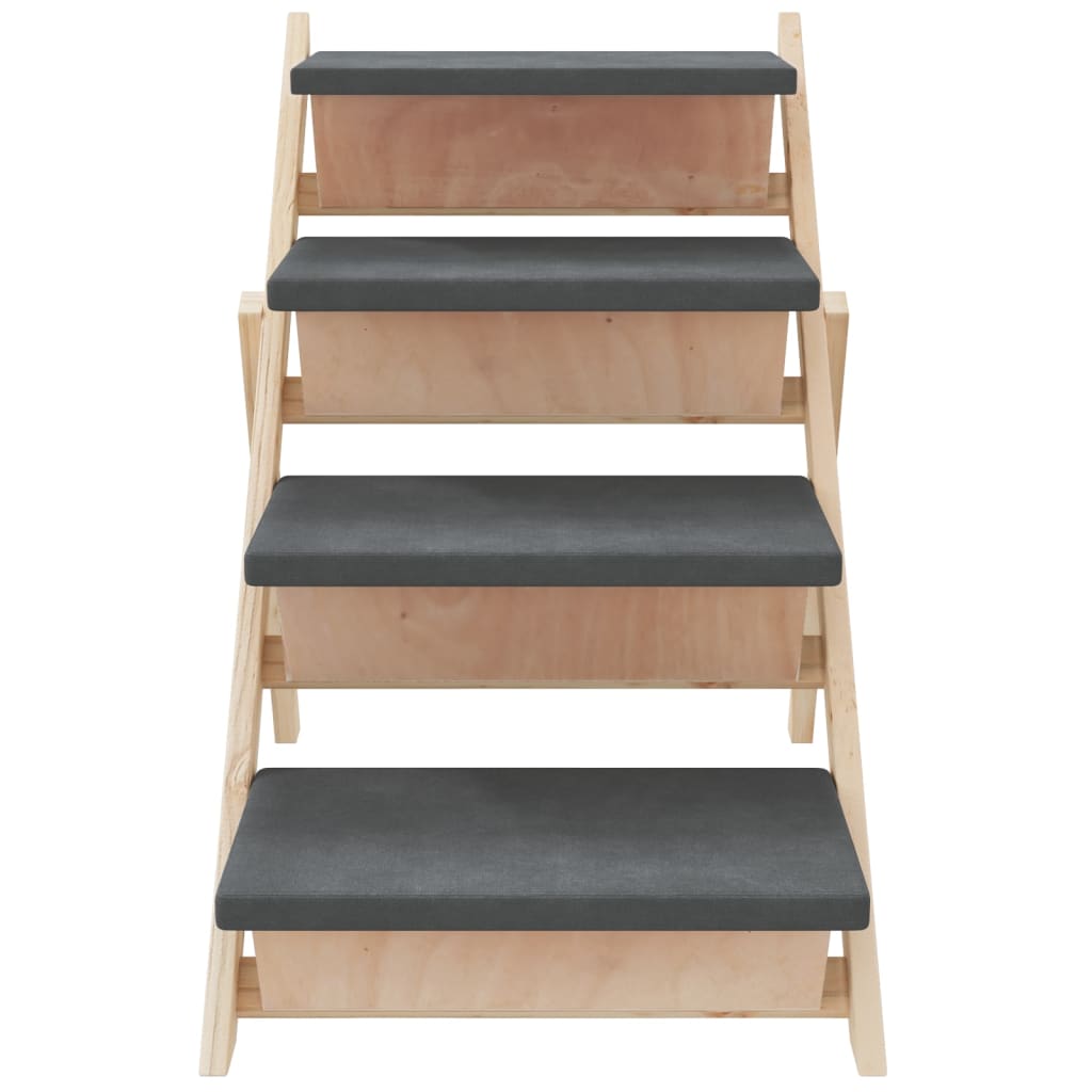 vidaXL Escalier pour chiens gris 105x47 cm bois de sapin solide