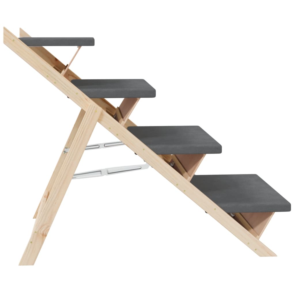 vidaXL Escalier pour chiens gris 105x47 cm bois de sapin solide