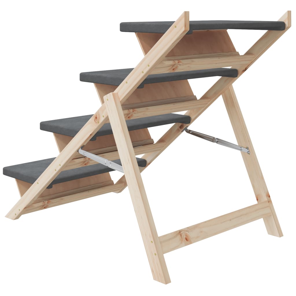 vidaXL Escalier pour chiens gris 105x47 cm bois de sapin solide