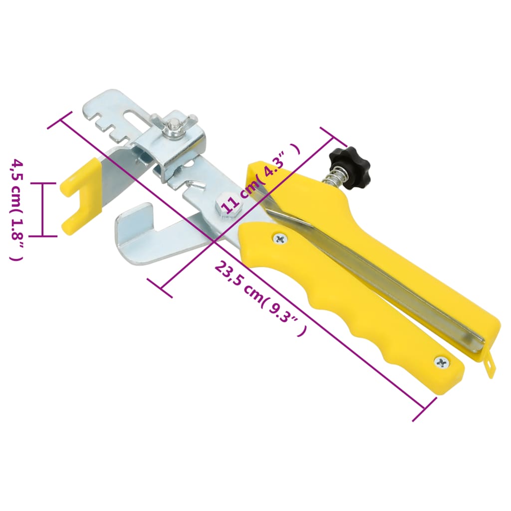 vidaXL Système de nivellement de carrelage 250 cales 500 clips 1 mm