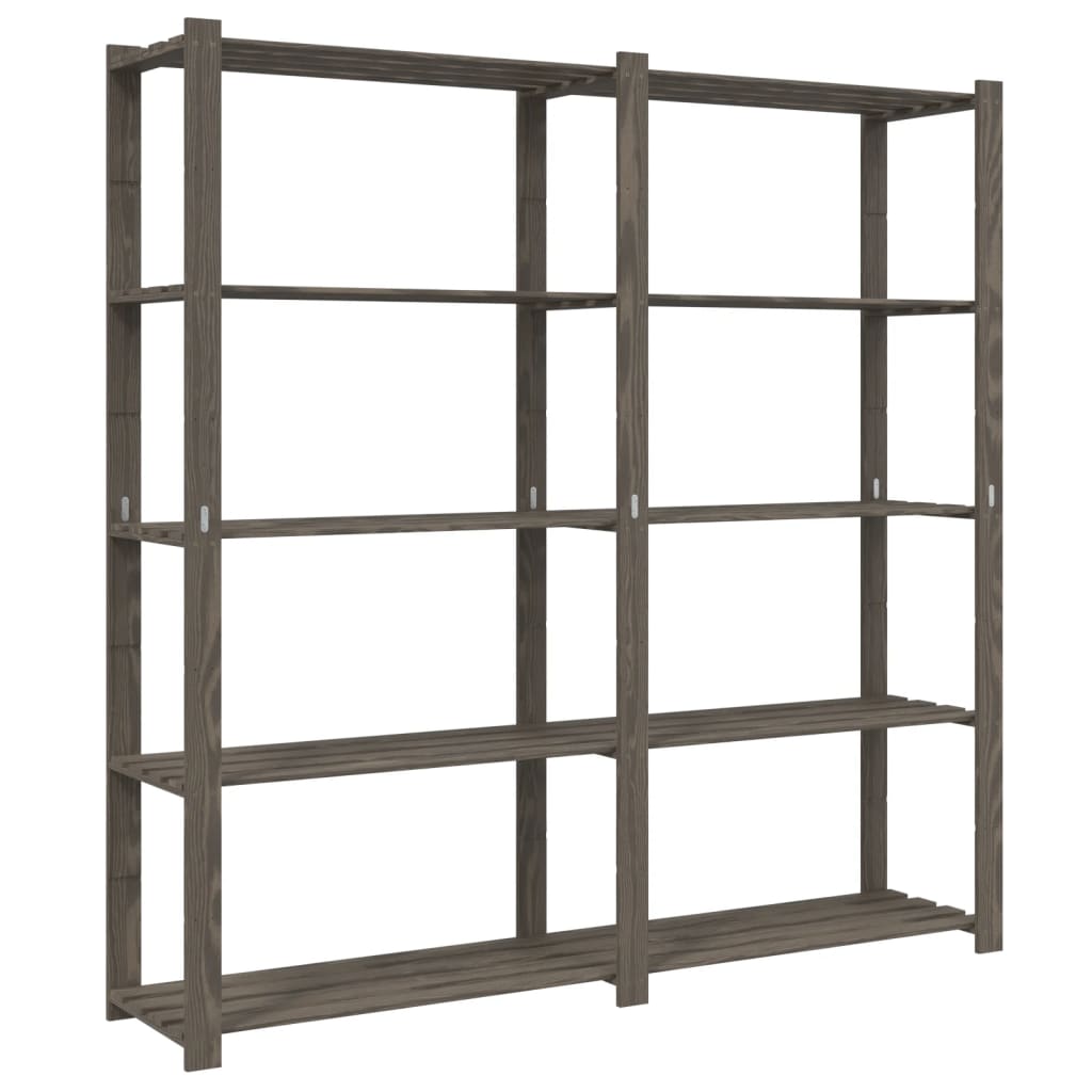 vidaXL Support de rangement à 5 niveaux gris 170x38x170 cm bois de pin
