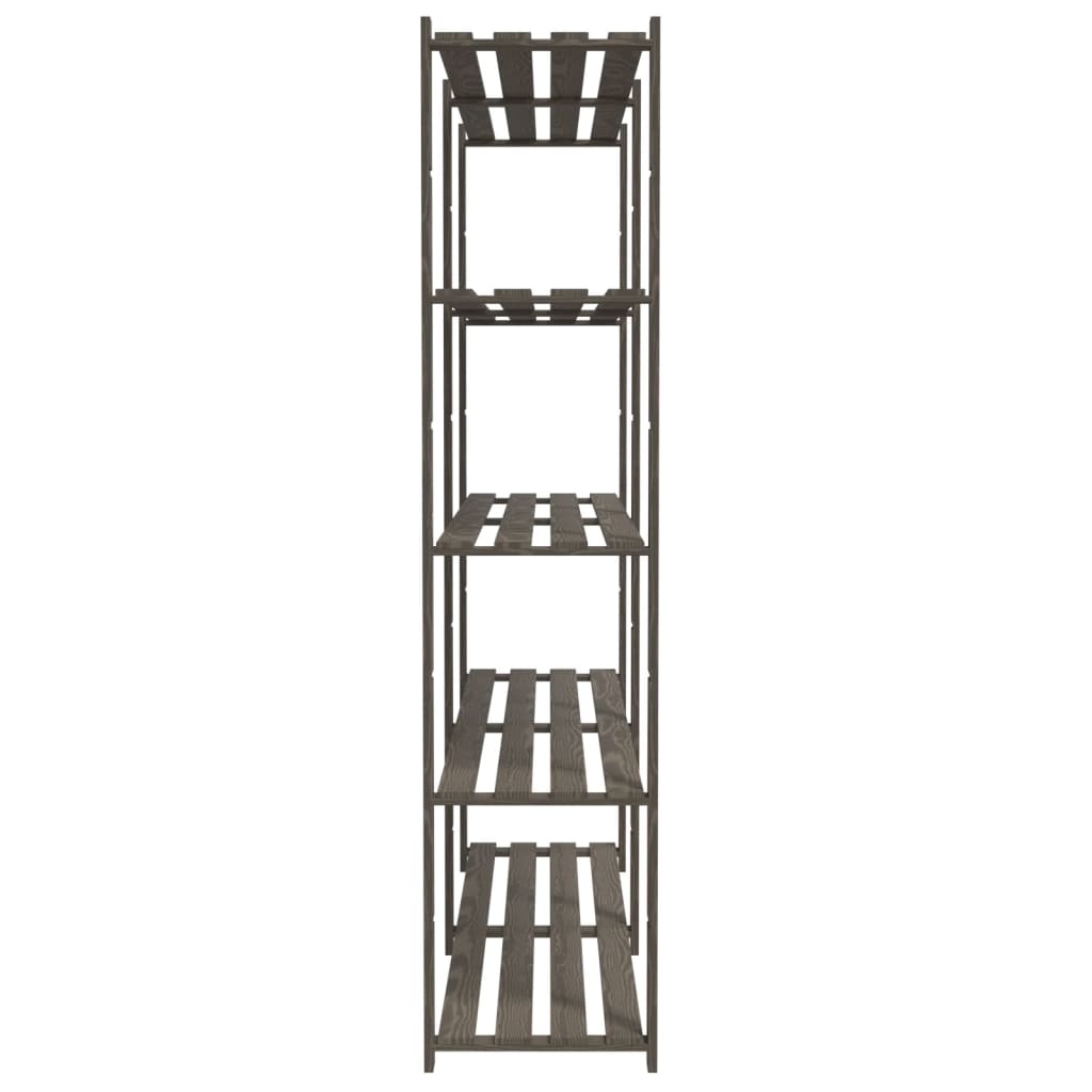 vidaXL Support de rangement à 5 niveaux gris 170x38x170 cm bois de pin