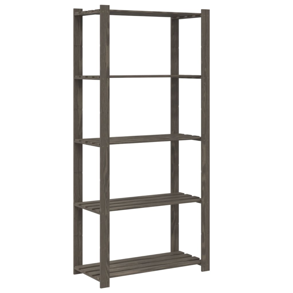 vidaXL Support de rangement à 5 niveaux gris 80x38x170 cm bois de pin