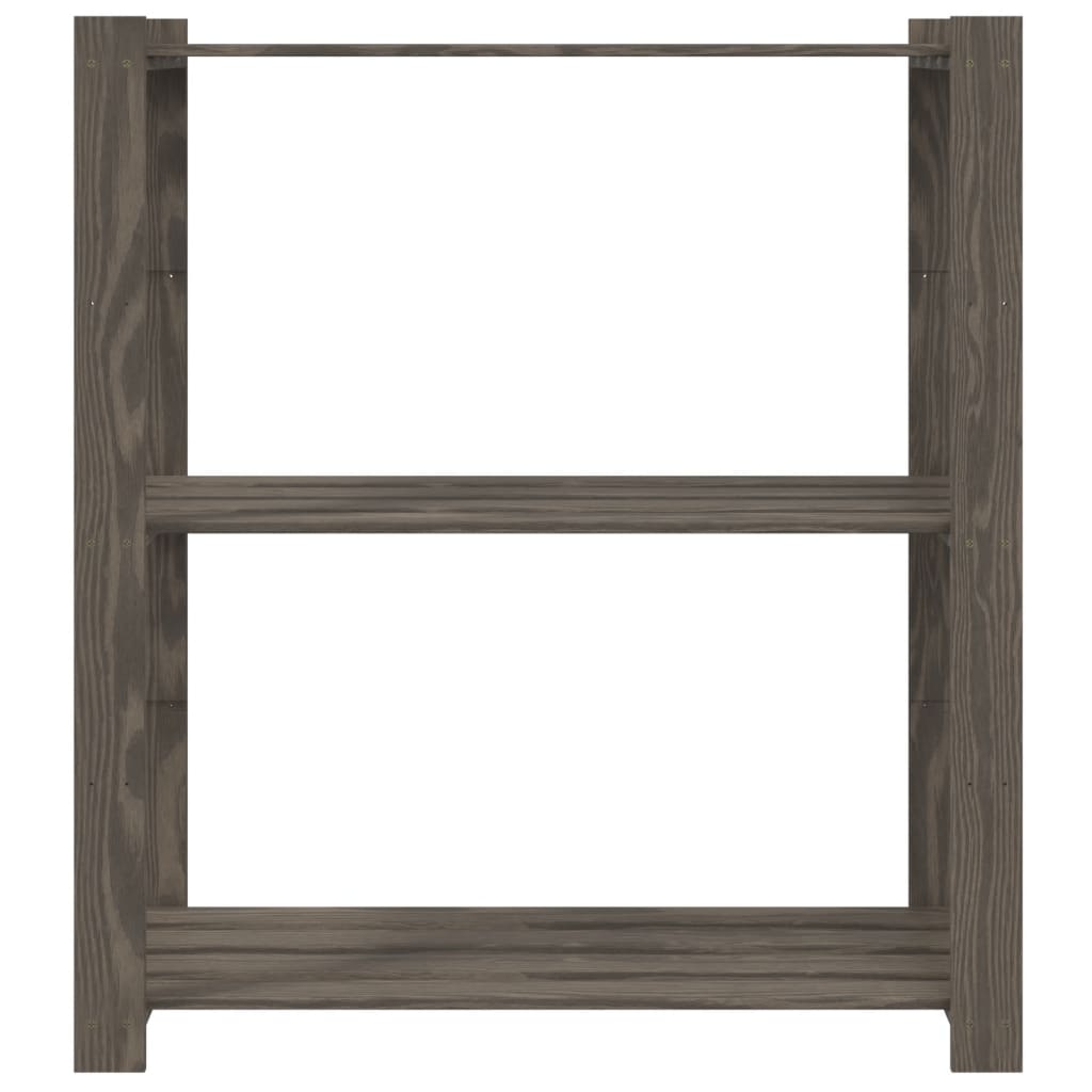 vidaXL Support de rangement à 3 niveaux gris 80x38x90 cm bois de pin