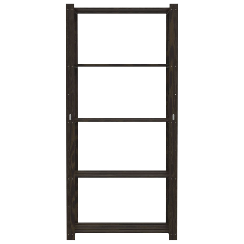 vidaXL Support de rangement à 5 niveaux noir 80x38x170 cm bois pin
