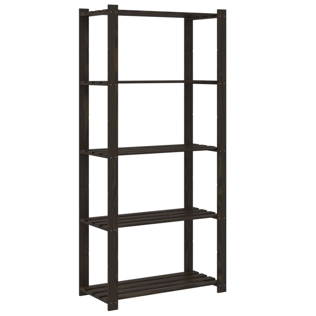 vidaXL Support de rangement à 5 niveaux noir 80x38x170 cm bois pin