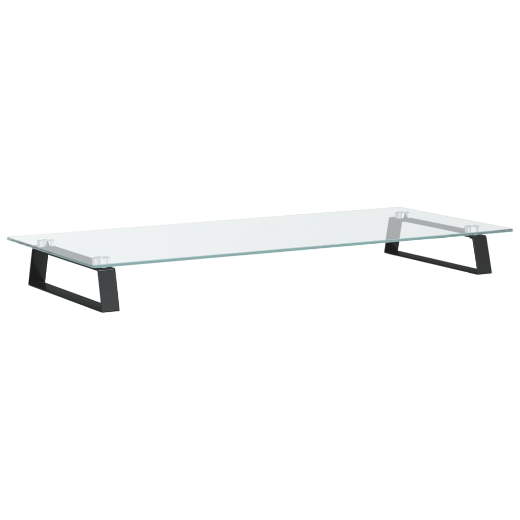 vidaXL Support de moniteur noir 80x35x8 cm verre trempé et métal