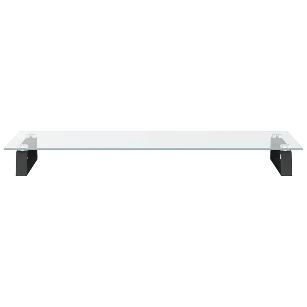 vidaXL Support de moniteur noir 80x35x8 cm verre trempé et métal
