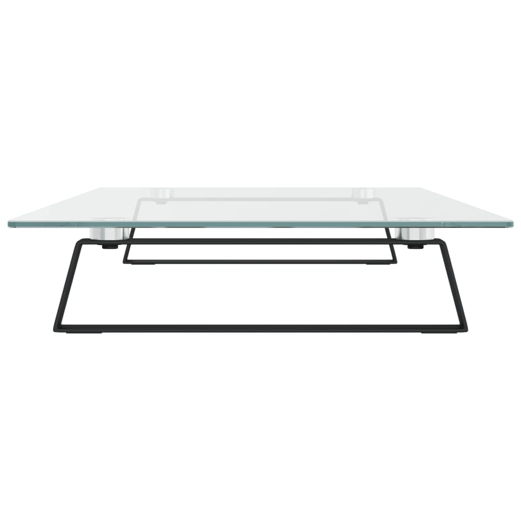 vidaXL Support de moniteur noir 80x35x8 cm verre trempé et métal