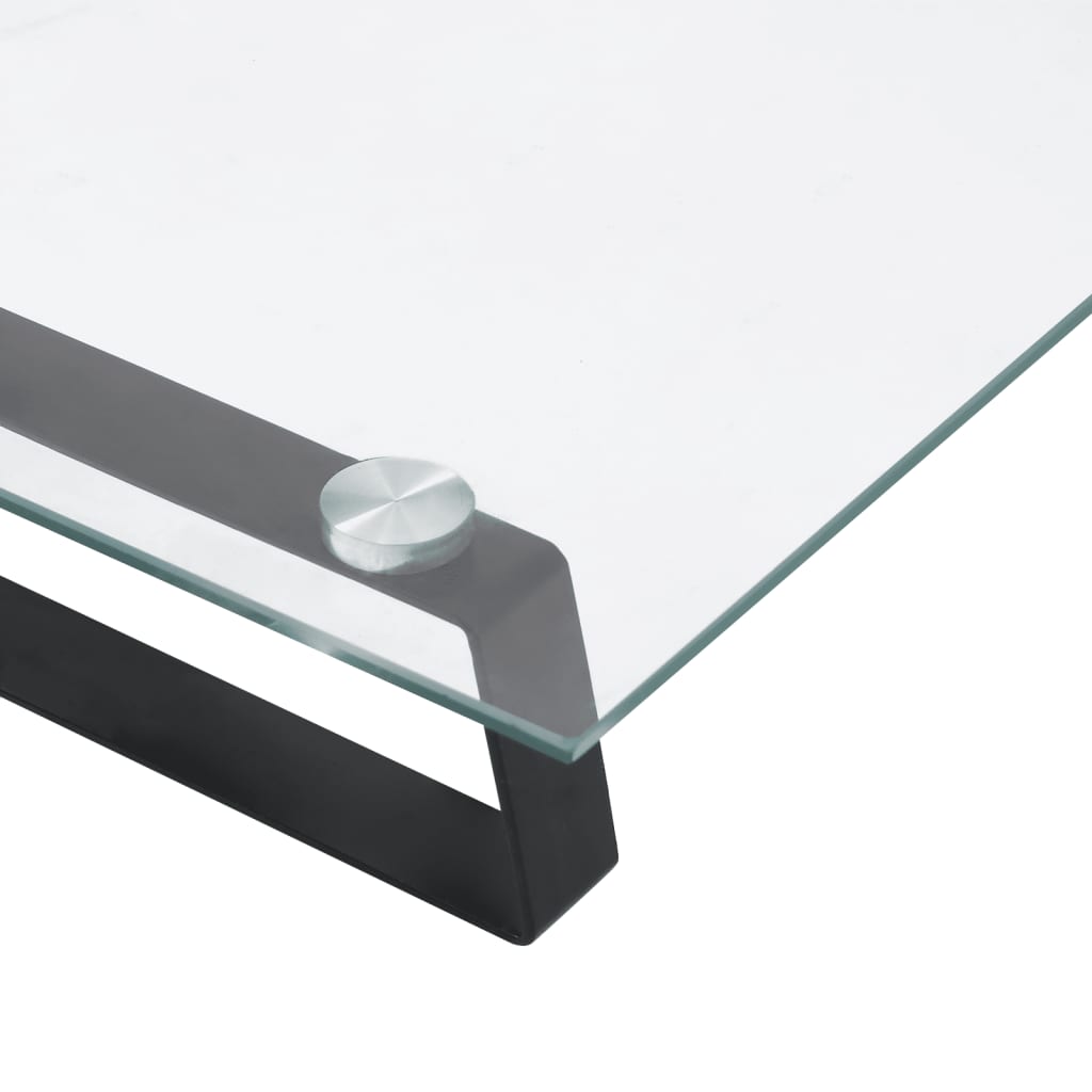 vidaXL Support de moniteur noir 80x35x8 cm verre trempé et métal