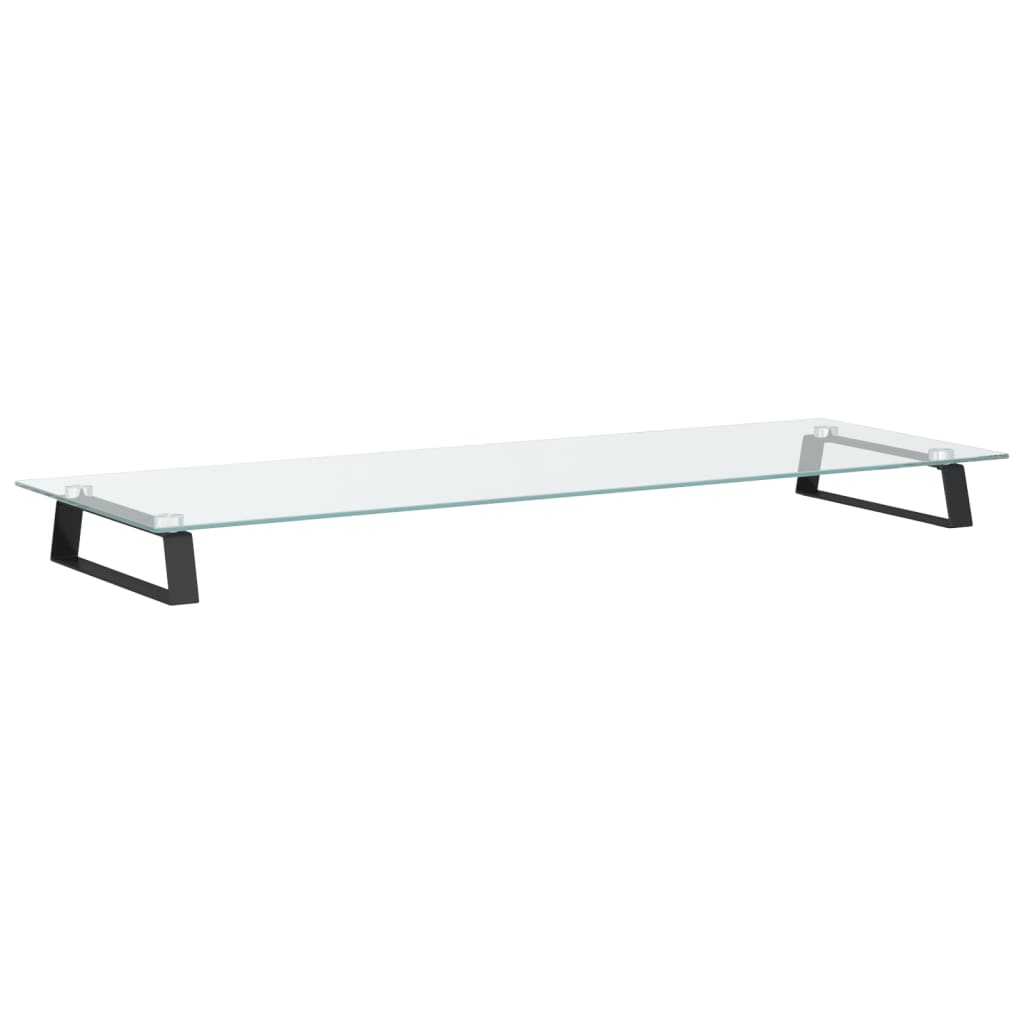 vidaXL Support de moniteur noir 100x35x8 cm verre trempé et métal