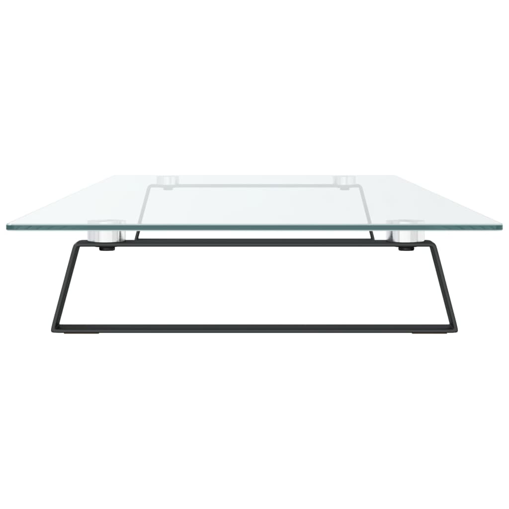 vidaXL Support de moniteur noir 100x35x8 cm verre trempé et métal