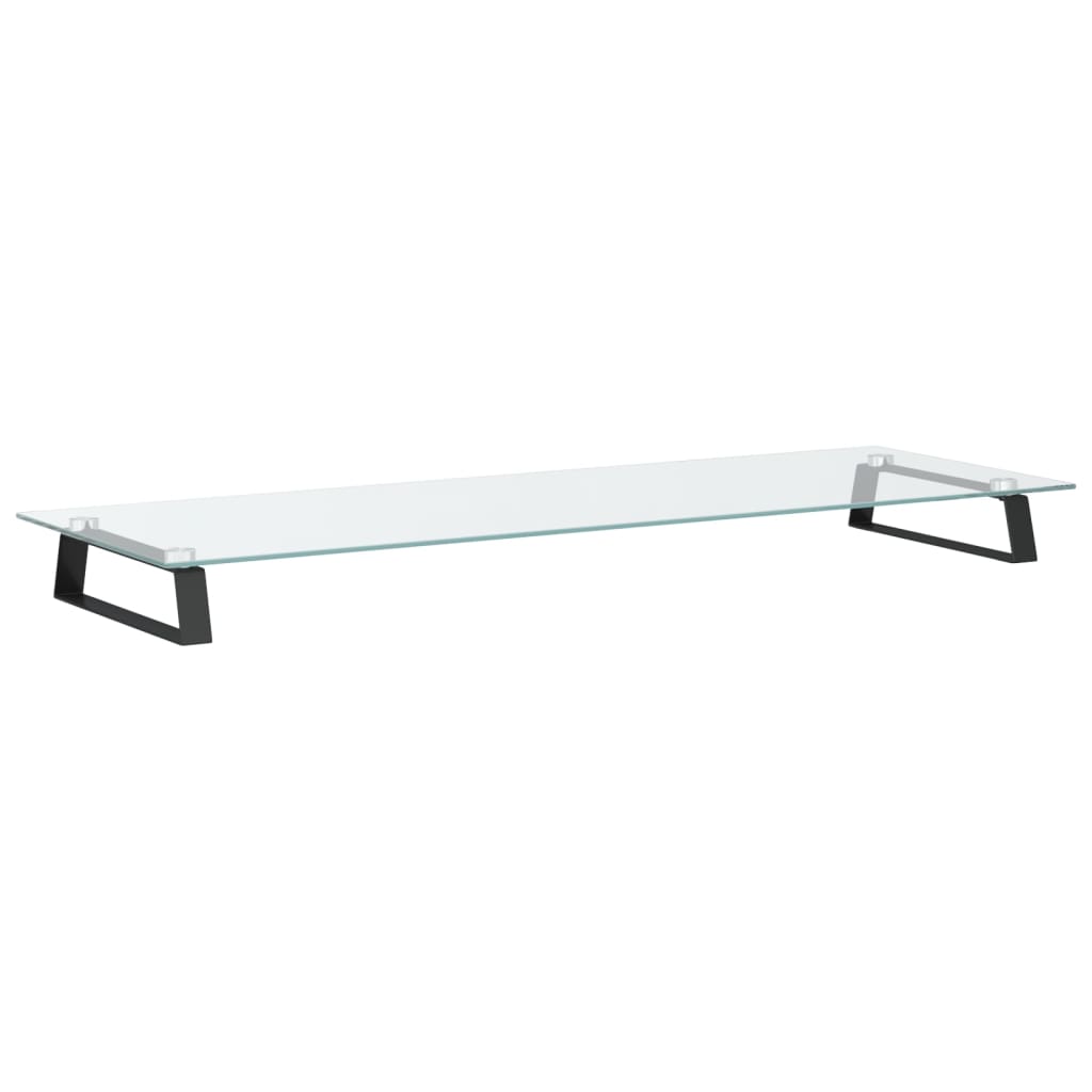 vidaXL Support de moniteur noir 100x35x8 cm verre trempé et métal