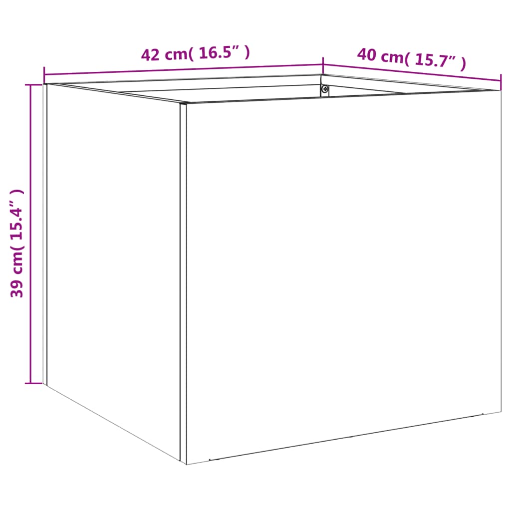 vidaXL Jardinières 2 pcs vert olive 42x40x39 cm acier laminé à froid