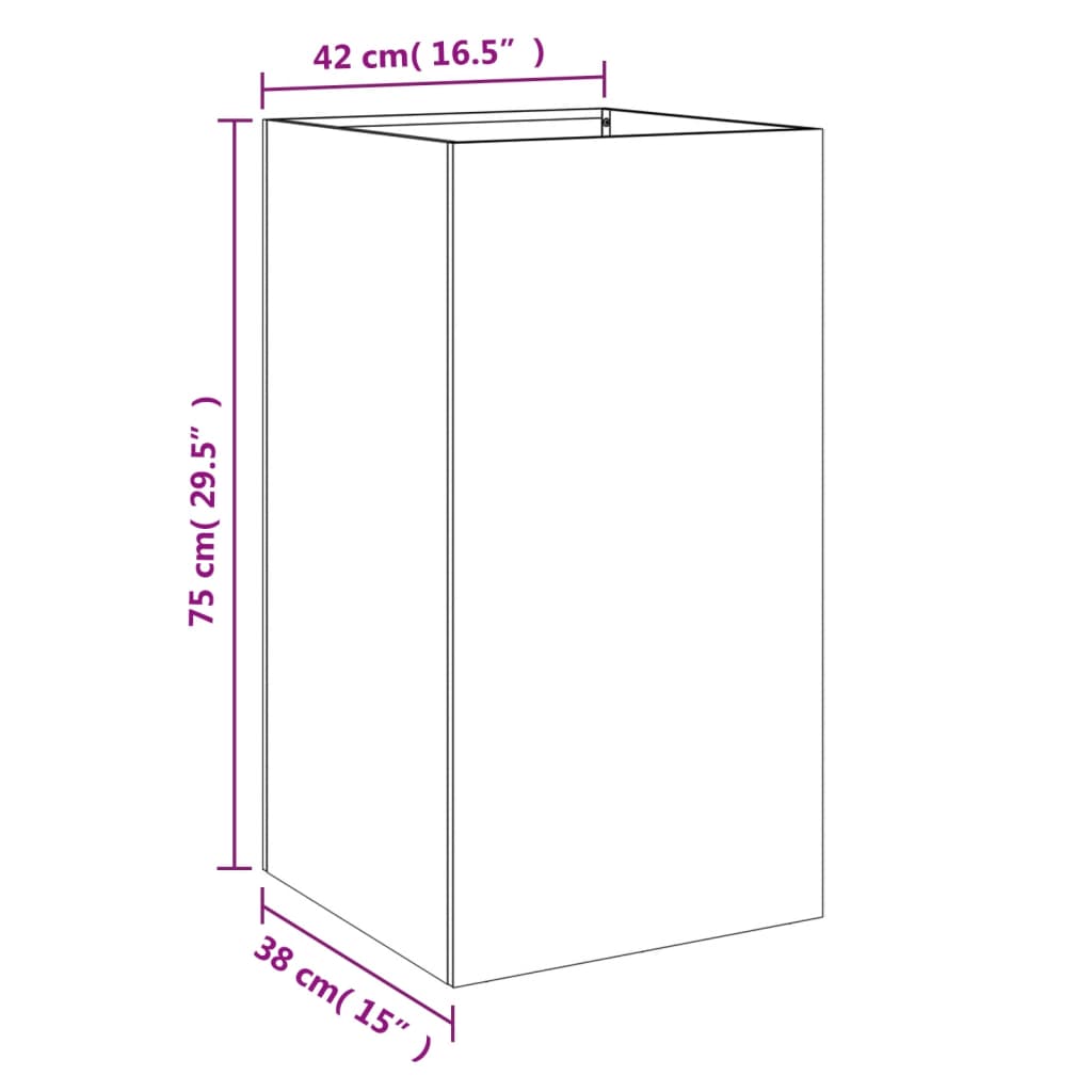 vidaXL Jardinière argenté 42x38x75 cm acier inoxydable