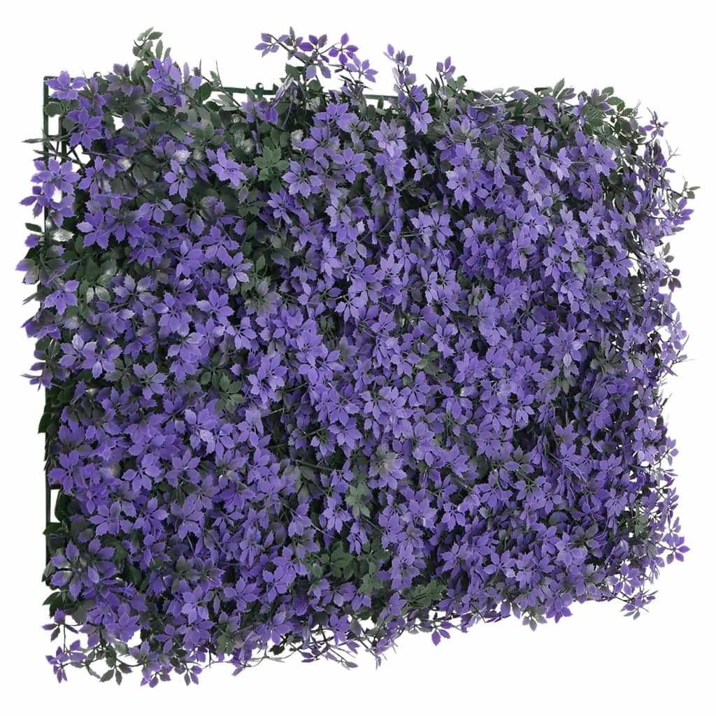 vidaXL Clôture à feuilles artificielles 24 pcs violet 40x60 cm