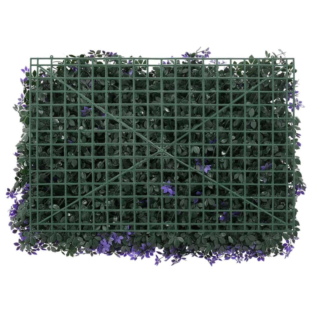 vidaXL Clôture à feuilles artificielles 24 pcs violet 40x60 cm