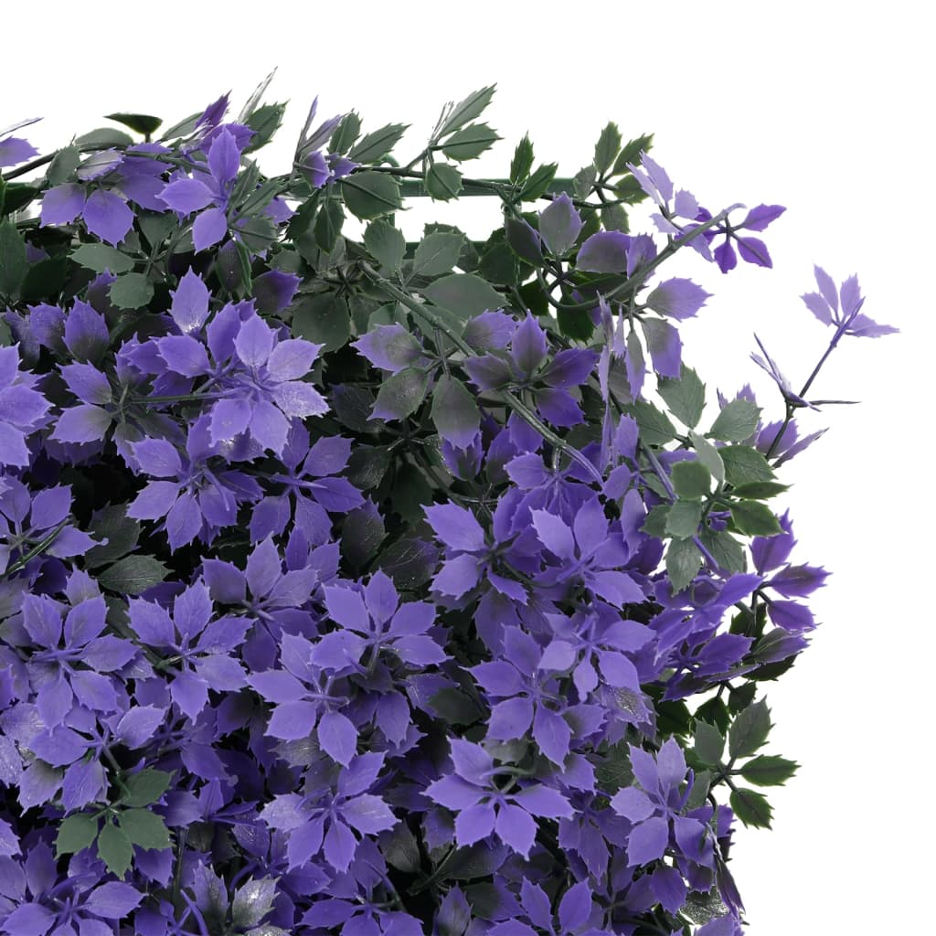 vidaXL Clôture à feuilles artificielles 24 pcs violet 40x60 cm
