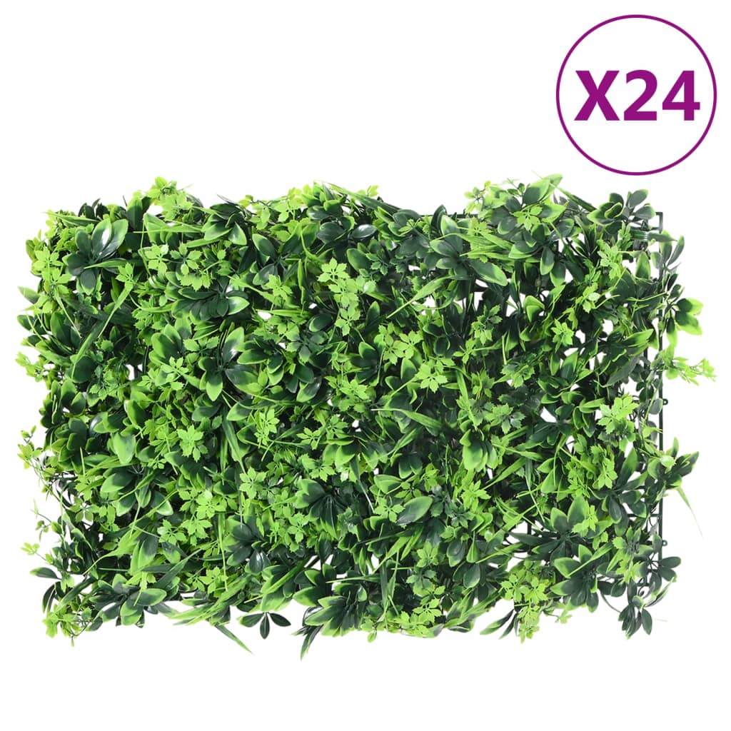 vidaXL Clôture à feuilles artificielles 24 pcs vert 40x60 cm