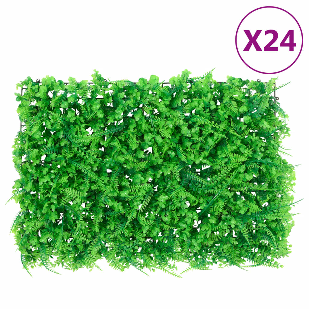 vidaXL Clôture feuilles de fougère artificielles 24 pcs vert 40x60 cm