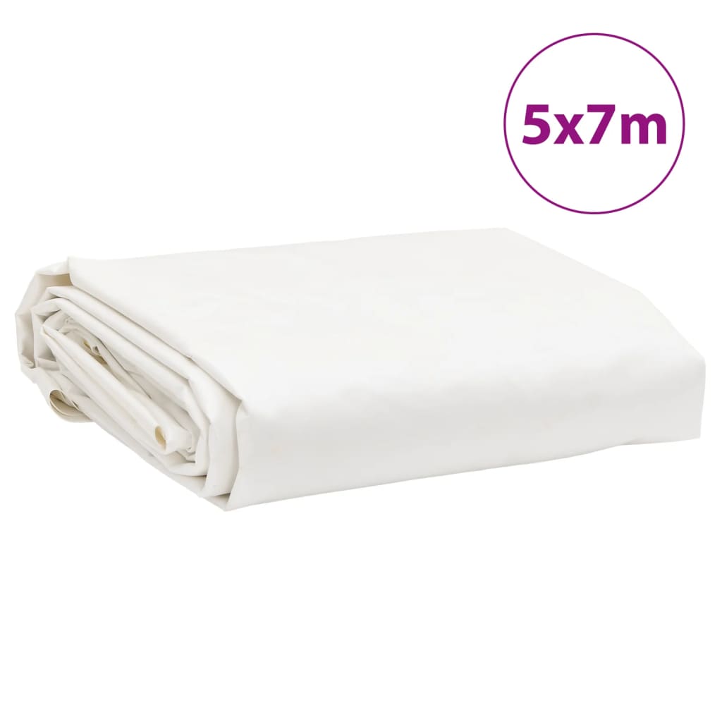vidaXL Bâche blanc 5x7 m 600 g/m²
