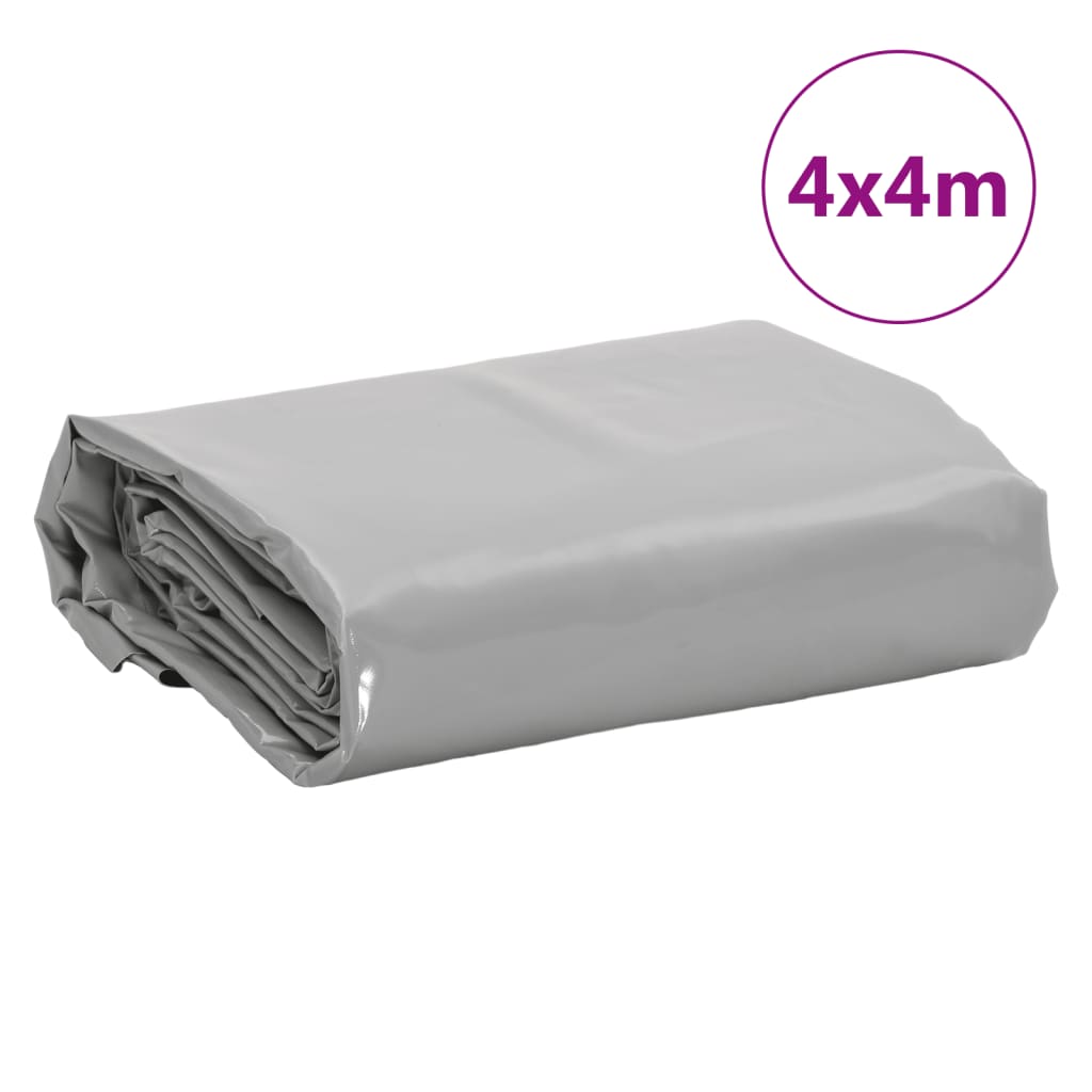 vidaXL Bâche gris 4x4 m 600 g/m²