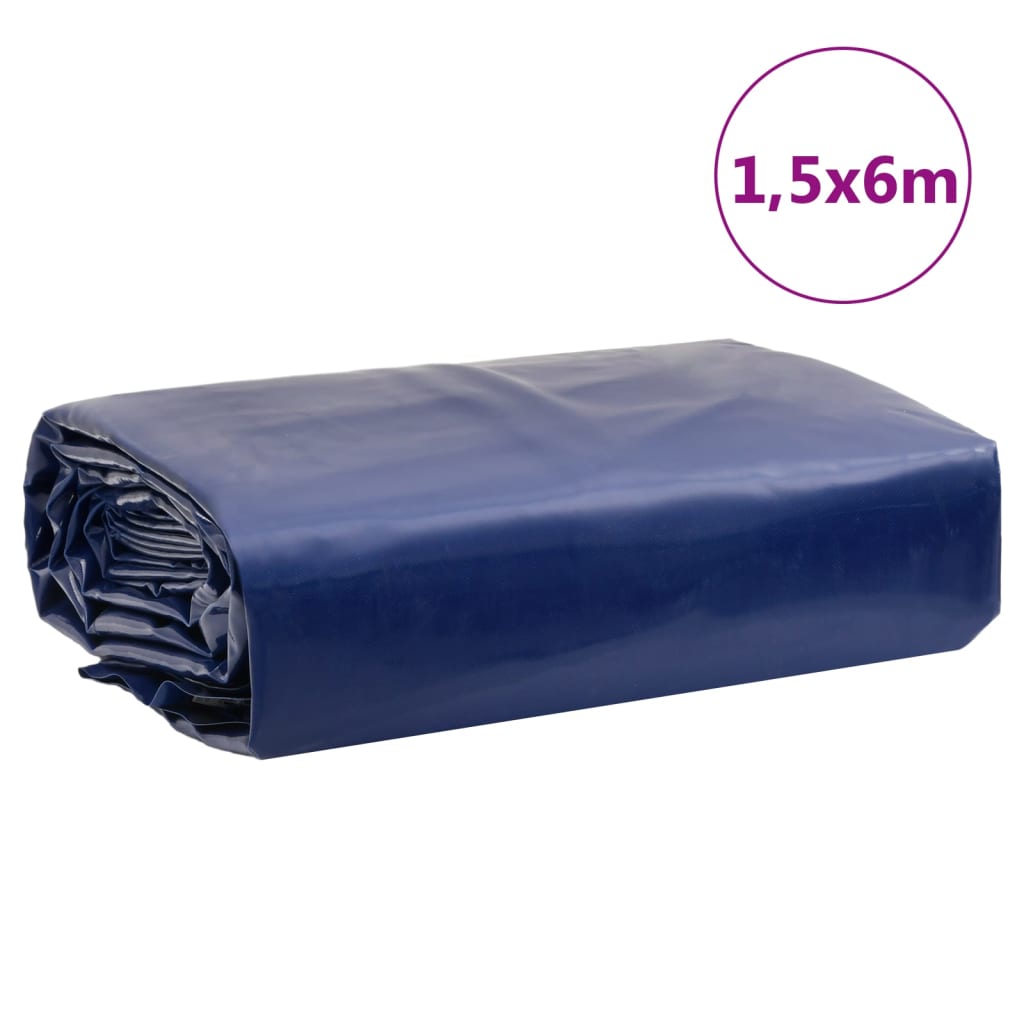 vidaXL Bâche bleu 1,5x6 m 600 g/m²