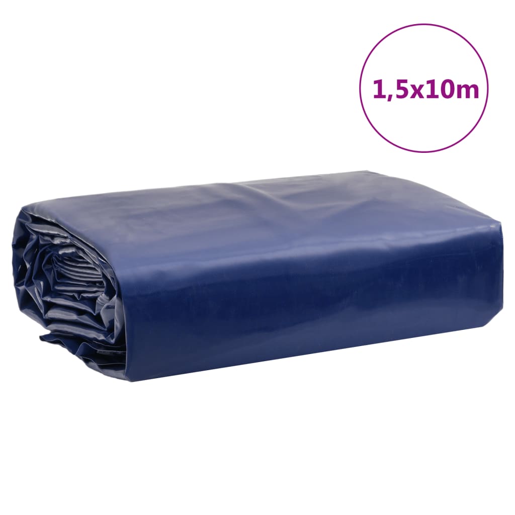 vidaXL Bâche bleu 1,5x10 m 600 g/m²