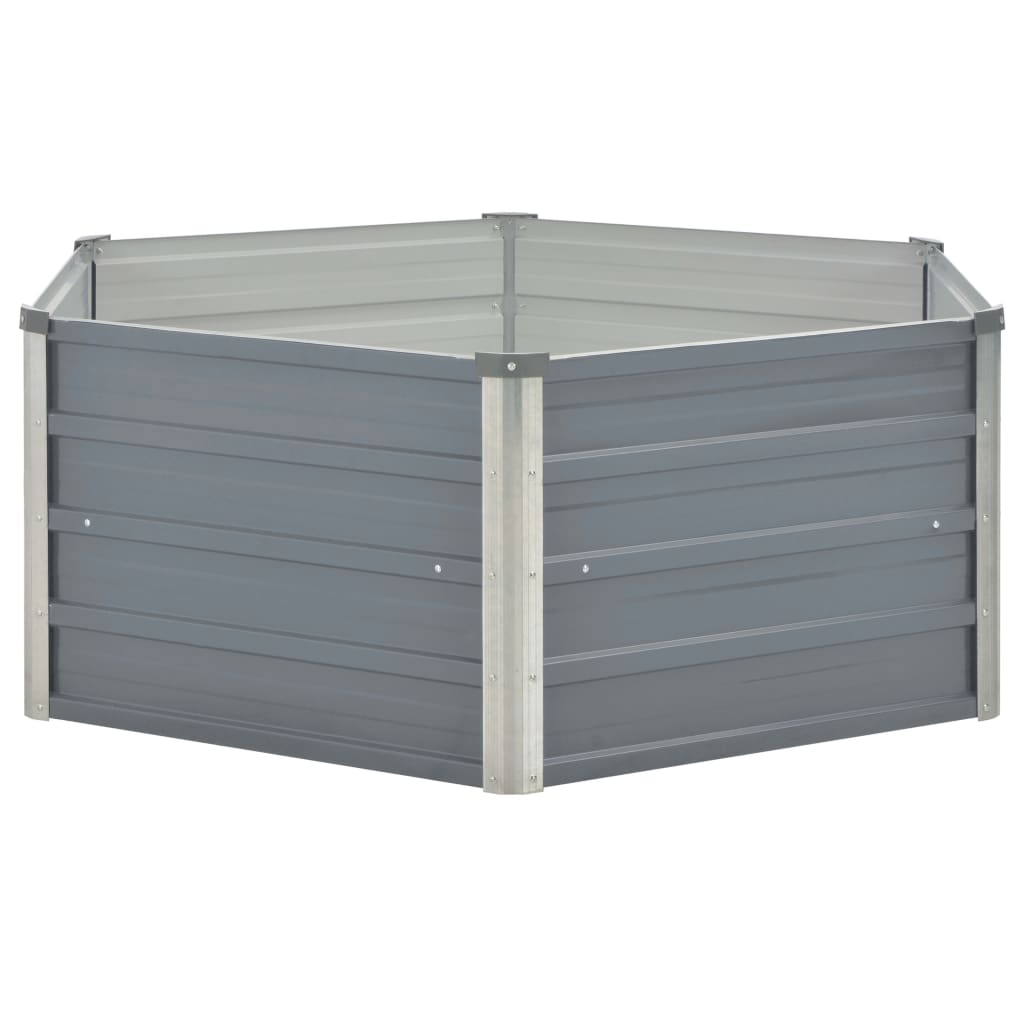 vidaXL Jardinière 129 x 129 x 46 cm cm Acier galvanisé Gris