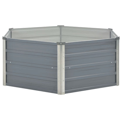 vidaXL Jardinière 129 x 129 x 46 cm cm Acier galvanisé Gris