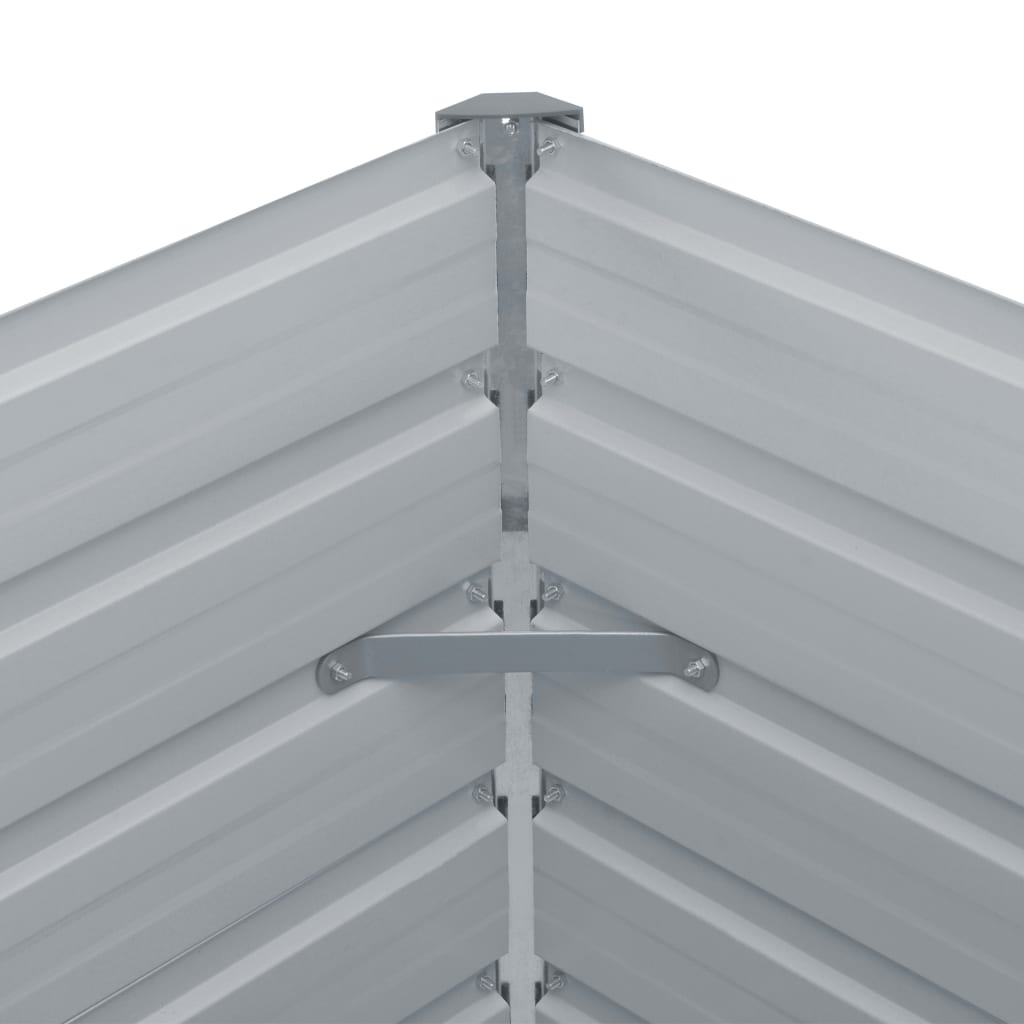 vidaXL Jardinière 129 x 129 x 46 cm cm Acier galvanisé Gris