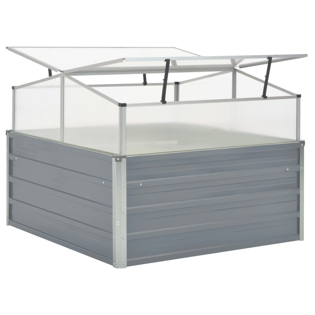 vidaXL Serre 100 x 100 x 85 cm Grise Acier galvanisé