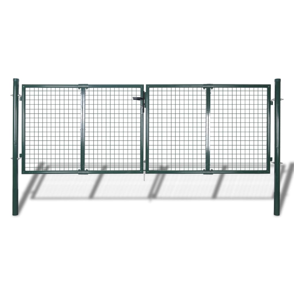 vidaXL Portail de clôture Acier 306x150 cm Vert