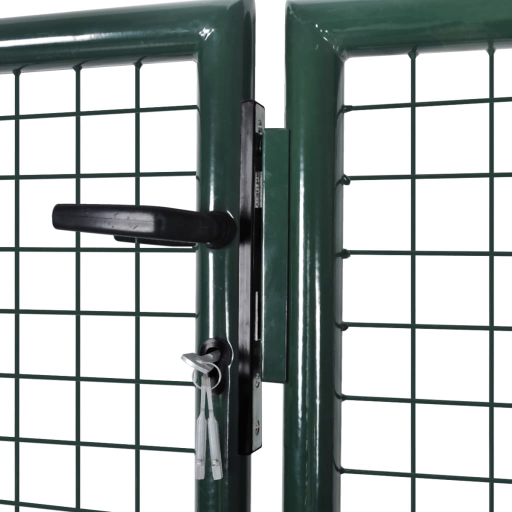 vidaXL Portail de clôture Acier 306x150 cm Vert