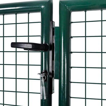 vidaXL Portail de clôture Acier 306x150 cm Vert