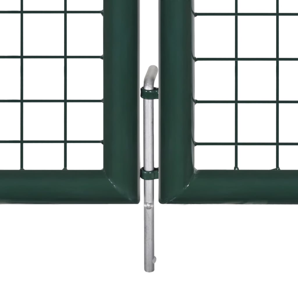 vidaXL Portail de clôture Acier 306x150 cm Vert
