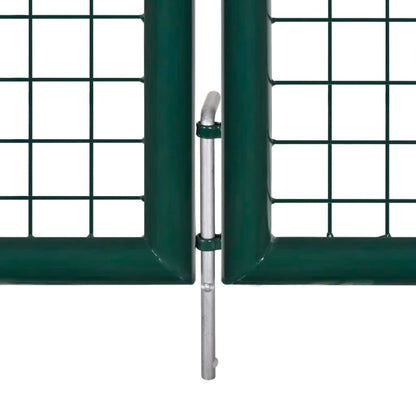 vidaXL Portail de clôture Acier 306x150 cm Vert