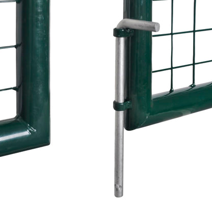 vidaXL Portail de clôture Acier 306x150 cm Vert